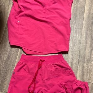 Figs Barbie pink set